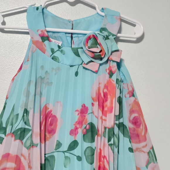 Iris & Ivy Toddler Girls 3T Pink Floral Pleated Trapeze Dress - Picture 2 of 11